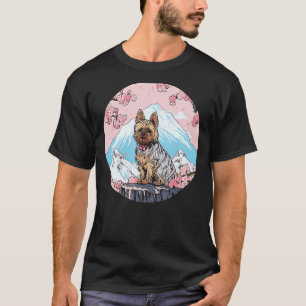 Yorkshire Terrier Mount Fuji Funny Dog Landmark T-Shirt