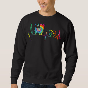 Yorkshire Terrier Mum Dad Heartbeat Tie Dye Dog Sweatshirt