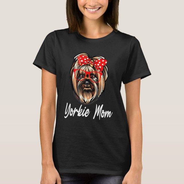 Yorkshire Terrier Mum Mama Dog Christmas T-Shirt (Front)