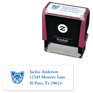 Yorkshire Terrier   Name and Return Address  Self-inking Stamp