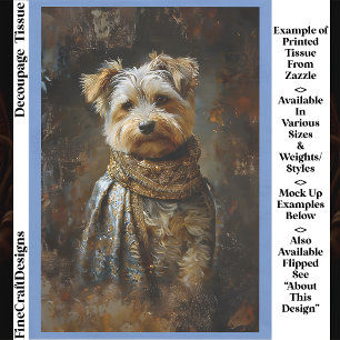 Yorkshire Terrier Oil Painting Decoupage Left 162 Tissue Paper