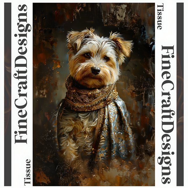 Yorkshire Terrier Oil Painting Decoupage Right 162 Tissue Paper (Creator Uploaded)