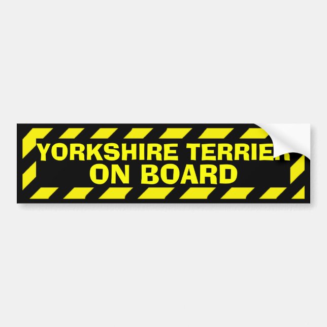 Yorkshire Terrier on board yellow caution sticker (Front)
