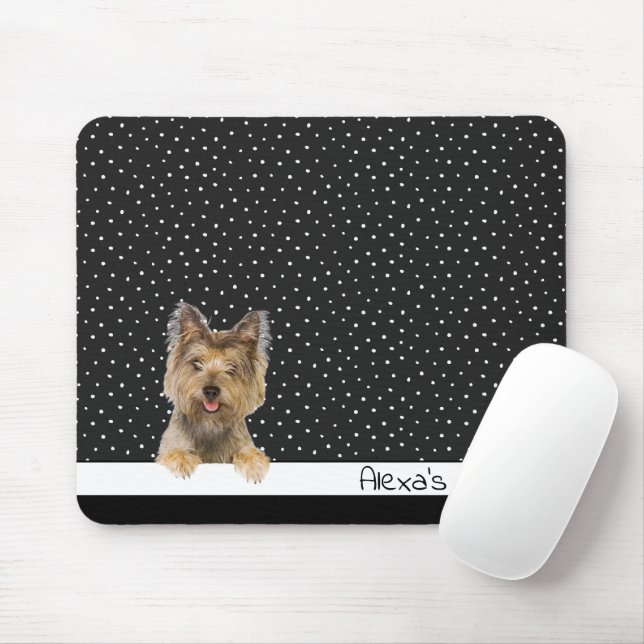 Yorkshire Terrier on Polka Dots   Mouse Pad (With Mouse)