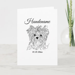 Yorkshire Terrier one line art custom dog photo Card