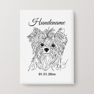 Yorkshire Terrier one line art customizable dog