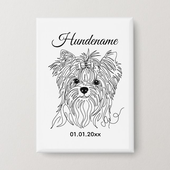 Yorkshire Terrier one line art customizable dog (Front)