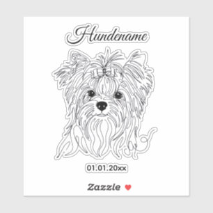 Yorkshire Terrier one line art customizable dog