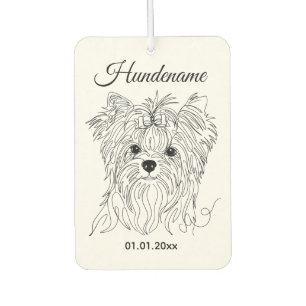 Yorkshire Terrier one line art customizable dog Car Air Freshener