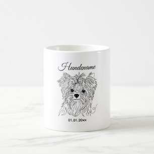 Yorkshire Terrier one line art customizable dog Coffee Mug