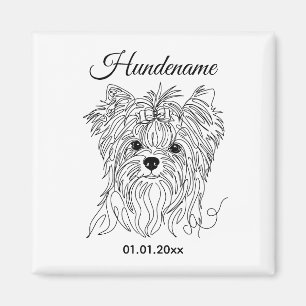 Yorkshire Terrier one line art customizable dog Magnet