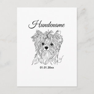 Yorkshire Terrier one line art customizable dog Postcard