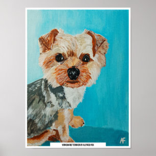 Yorkshire Terrier Painting by Alfred Fox Poster