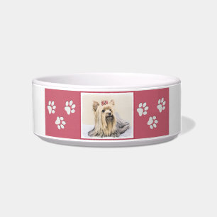Yorkshire Terrier Painting - Cute Original Dog Art Bowl