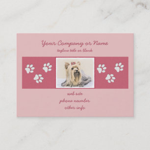 Yorkshire Terrier Painting - Cute Original Dog Art Business Card