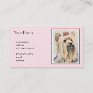 Yorkshire Terrier Painting - Cute Original Dog Art Business Card