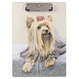 Yorkshire Terrier Painting - Cute Original Dog Art Clipboard