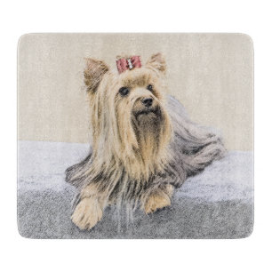 Yorkshire Terrier Painting - Cute Original Dog Art Cutting Board