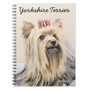 Yorkshire Terrier Painting - Cute Original Dog Art Notebook