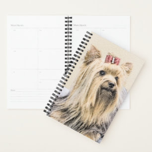 Yorkshire Terrier Painting - Cute Original Dog Art Planner