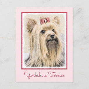 Yorkshire Terrier Painting - Cute Original Dog Art Postcard