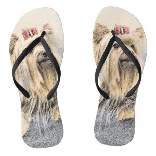 Yorkshire Terrier Painting - Cute Original Dog Art Thongs