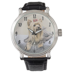Yorkshire Terrier Painting - Cute Original Dog Art Watch