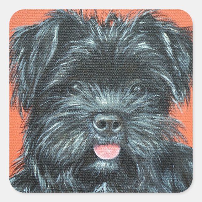 Yorkshire Terrier Painting Square Sticker (Front)