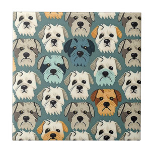 Yorkshire Terrier Pattern Ceramic Tile