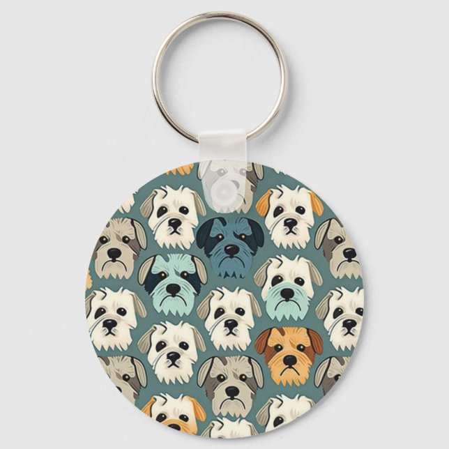 Yorkshire Terrier Pattern Key Ring (Front)
