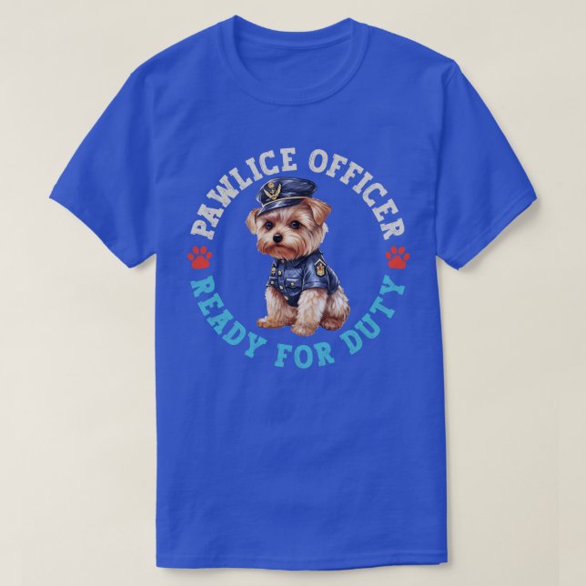 Yorkshire Terrier Pawlice Officer T-Shirt (Design Front)
