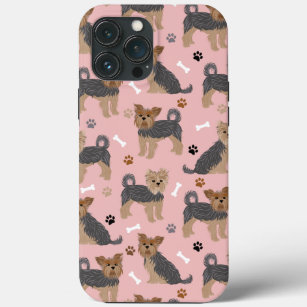 Yorkshire Terrier Paws and Bones Yorkie Dog iPhone 13 Pro Max Case