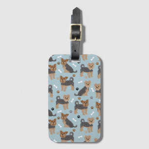 Yorkshire Terrier Paws and Bones Yorkie Dog Luggage Tag