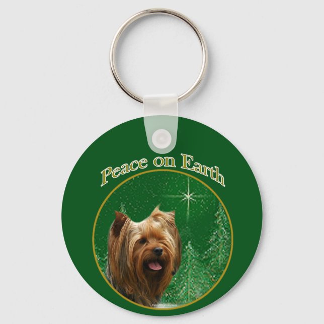 Yorkshire Terrier Peace Key Ring (Front)