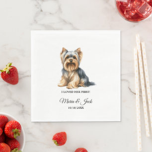 Yorkshire Terrier Pet Wedding Full Colour  Napkin