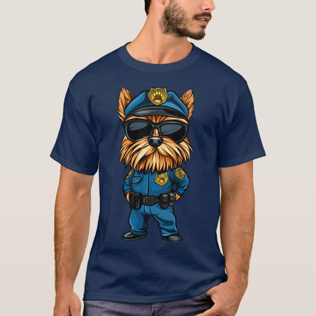 Yorkshire Terrier Policewoman / Police Terrier T-S T-Shirt (Front)