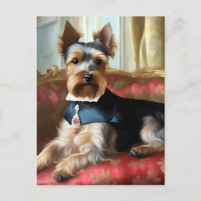 Yorkshire Terrier Portrait Elegant Postcard (Front)