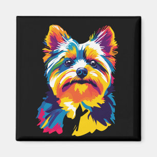 Yorkshire Terrier Portrait Illustration Painting Magnet