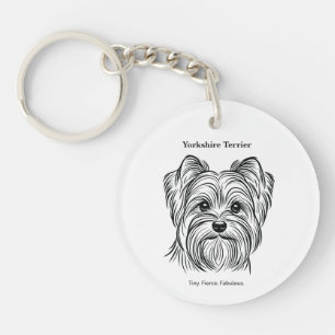 Yorkshire Terrier Portrait Key Ring