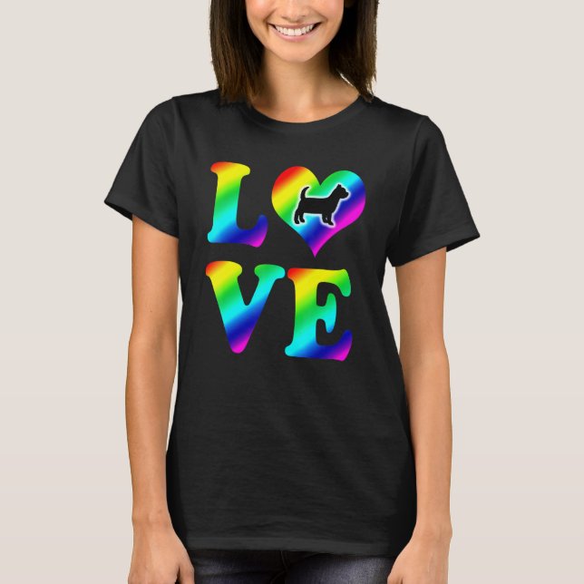 Yorkshire Terrier Pride Rainbow Love T-Shirt (Front)