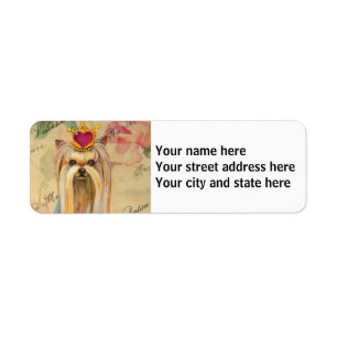 Yorkshire Terrier Princess Return Address Label