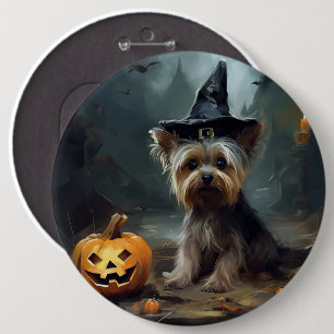 Yorkshire Terrier Pumpkins Halloween Scary 6 Cm Round Badge