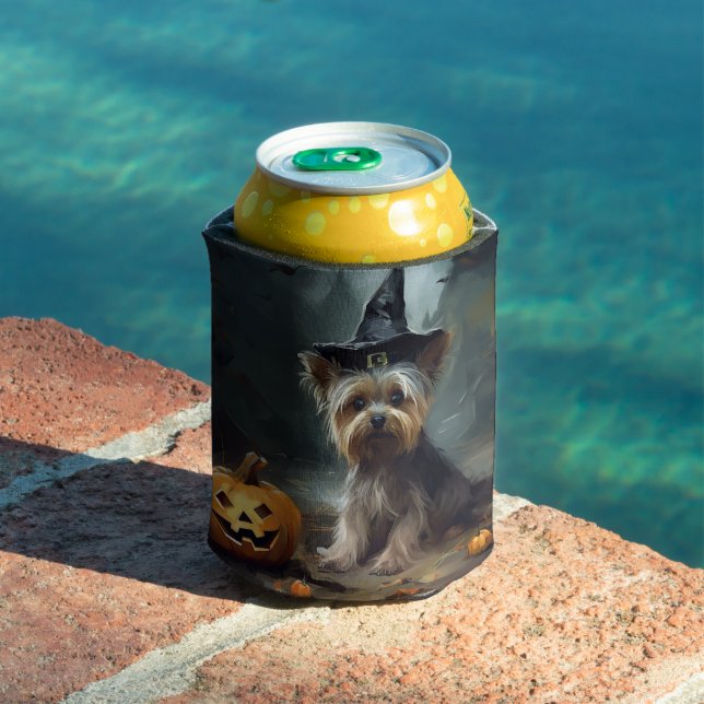Yorkshire Terrier Pumpkins Halloween Scary  Can Cooler (In Situ Pool)