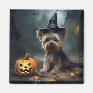 Yorkshire Terrier Pumpkins Halloween Scary  Magnet