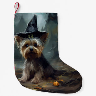 Yorkshire Terrier Pumpkins Halloween Scary  Small Christmas Stocking