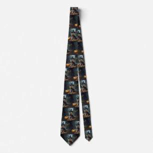 Yorkshire Terrier Pumpkins Halloween Scary  Tie