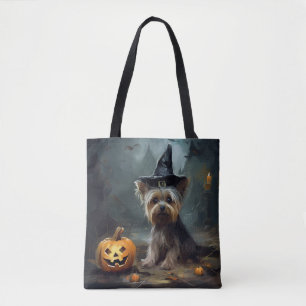 Yorkshire Terrier Pumpkins Halloween Scary Tote Bag