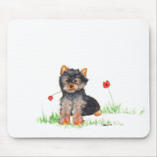 Yorkshire terrier pup mouse pad