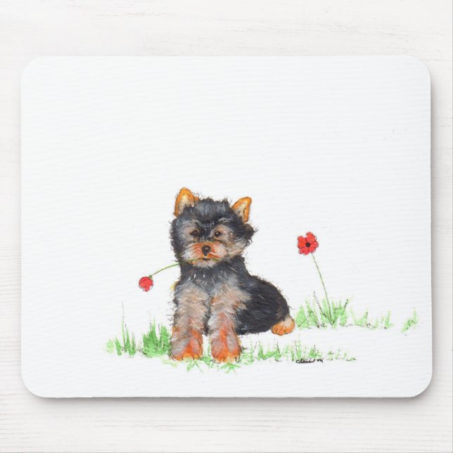 Yorkshire terrier pup mouse pad (Front)