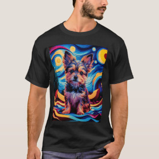 Yorkshire Terrier puppy in style of Starry Night G T-Shirt
